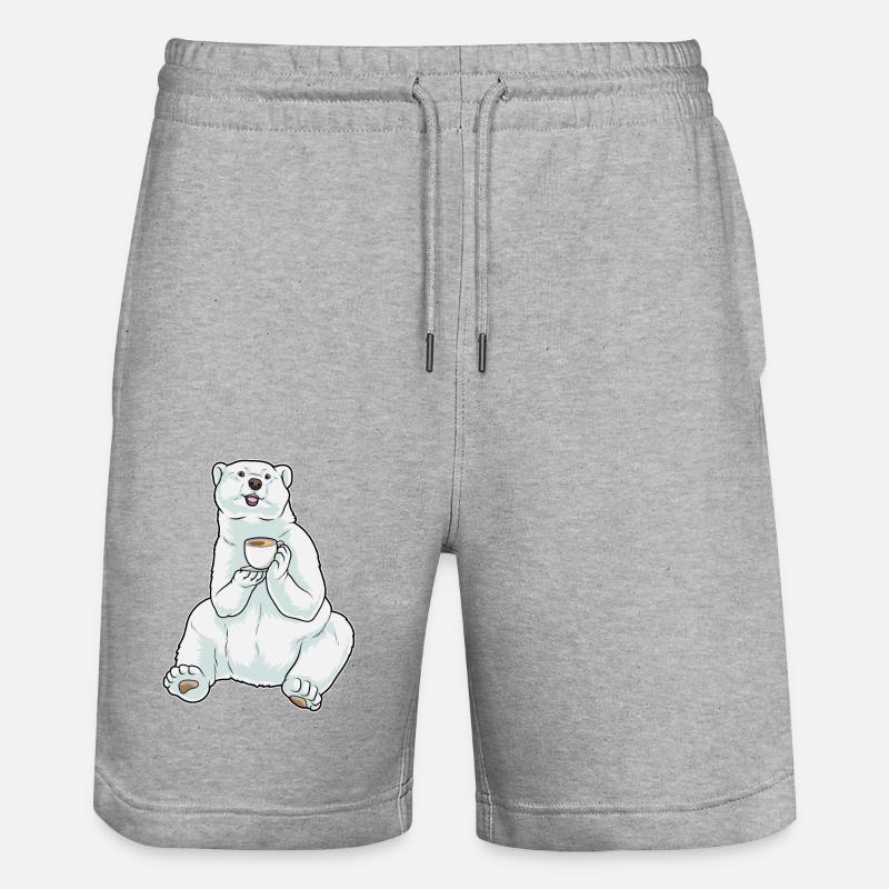 Tasse à café ours polaire - Short de jogging bio TRAINER Stanley/Stella unisexe - gris chiné