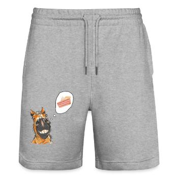 Pferd Pferde Pony Geburtstag Geburtstagstorte - Stanley/Stella Unisex Bio Joggingshorts Trainer  - Grau meliert - Vorne - Nik (191cm) & Marisol (170cm)