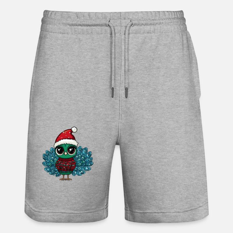 Paon Oiseau Noël - Short de jogging bio TRAINER Stanley/Stella unisexe - gris chiné
