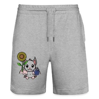 Hobby Gardener Garden Bat Gardening Children - Stanley/Stella Trainer Unisex Organic Jogging Shorts - heather grey - Front - Nik (191cm) & Marisol (170cm)
