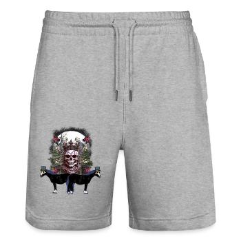 mystisch Halloween Geist Geister Pferd König - Stanley/Stella Unisex Bio Joggingshorts Trainer  - Grau meliert - Vorne - Nik (191cm) & Marisol (170cm)