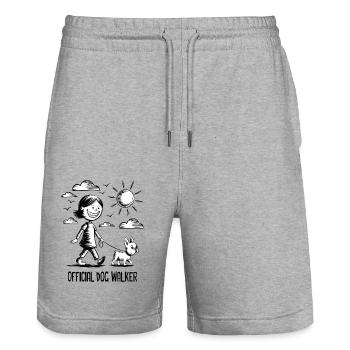 French Bulldog Pet Dog Animal Lover - Stanley/Stella Trainer Unisex Organic Jogging Shorts - heather grey - Front - Nik (191cm) & Marisol (170cm)