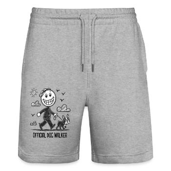 Bouledogue français Chien de compagnie Amoureux des animaux - Short de jogging bio TRAINER Stanley/Stella unisexe - gris chiné - Devant - Nik (191cm) & Marisol (170cm)
