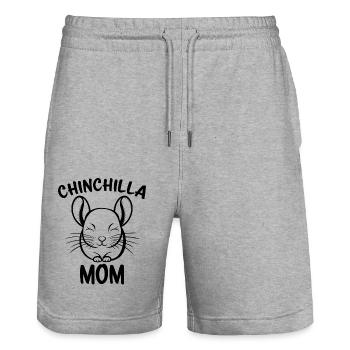 Chinchilla Spruch Mom Lustiges Chinchilla Geschenk - Stanley/Stella Unisex Bio Joggingshorts Trainer  - Grau meliert - Vorne - Nik (191cm) & Marisol (170cm)