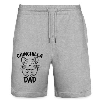 Chinchilla Saying Dad Funny Chinchilla Gift - Stanley/Stella Trainer Unisex Organic Jogging Shorts - heather grey - Front - Nik (191cm) & Marisol (170cm)