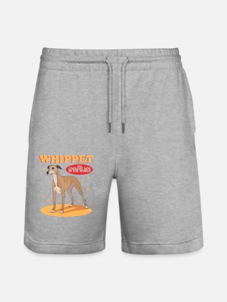 Whippet Petits Lévriers Anglais Cadeaux - Short de jogging bio TRAINER Stanley/Stella unisexe - gris chiné