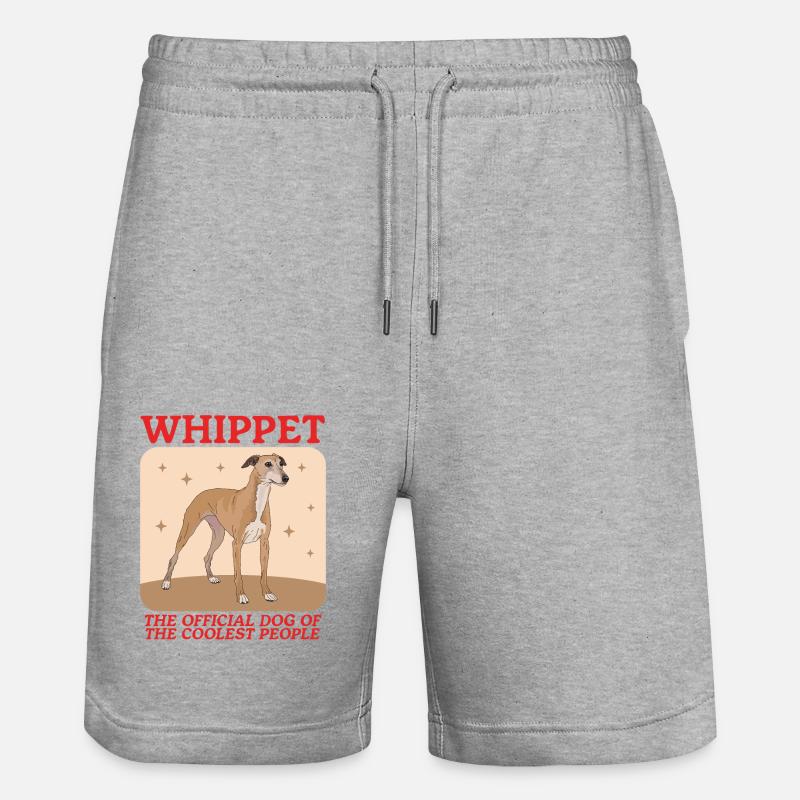 Whippet Lévrier anglais Cadeau - Short de jogging bio TRAINER Stanley/Stella unisexe - gris chiné