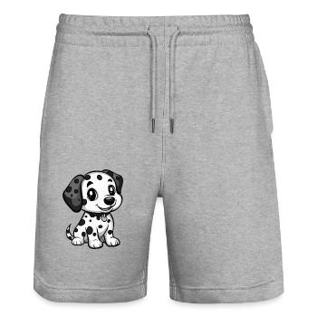 Dalmatien Chien Bande Dessinée Mignon - Short de jogging bio TRAINER Stanley/Stella unisexe - gris chiné - Devant - Nik (191cm) & Marisol (170cm)