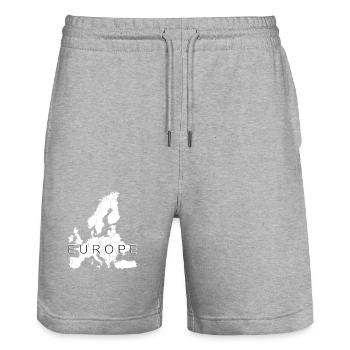 Europe Map EU Holidays Peace Travel - Stanley/Stella Trainer Unisex Organic Jogging Shorts - heather grey - Front - Nik (191cm) & Marisol (170cm)