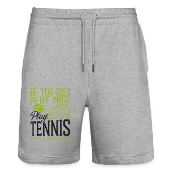 Funny Tennis Player Racket If You - Stanley/Stella Unisex Bio Joggingshorts Trainer  - Grau meliert - Vorne - Nik (191cm) & Marisol (170cm)