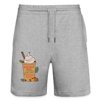 Instant PTA Pumpkin Spice | Pharmacy - Stanley/Stella Trainer Unisex Organic Jogging Shorts - heather grey - Front - Nik (191cm) & Marisol (170cm)