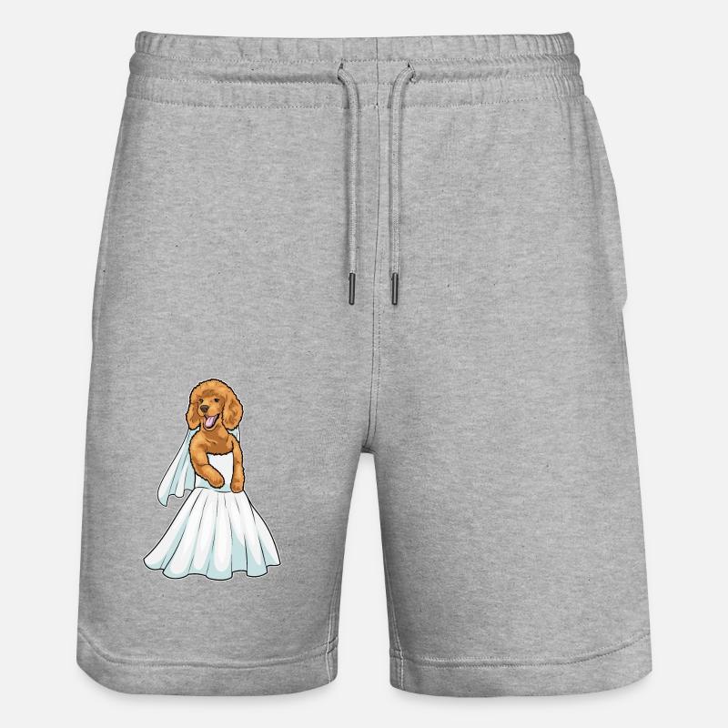 Caniche Robe de mariée Mariage - Short de jogging bio TRAINER Stanley/Stella unisexe - gris chiné