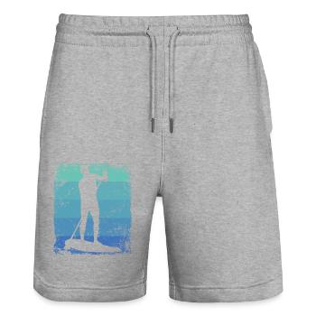 Stand Up Paddling Stand Up Board Sup - Stanley/Stella Unisex Bio Joggingshorts Trainer  - Grau meliert - Vorne - Nik (191cm) & Marisol (170cm)
