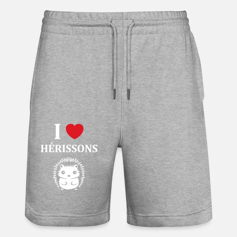 Humour hérisson - Short de jogging bio TRAINER Stanley/Stella unisexe - gris chiné