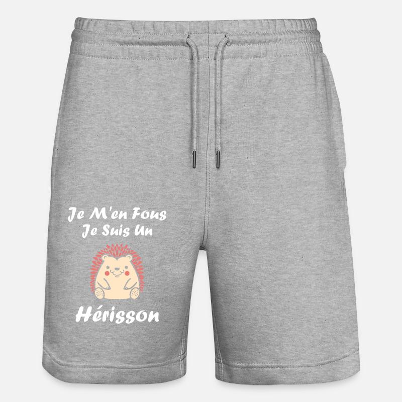 Humour hérisson - Short de jogging bio TRAINER Stanley/Stella unisexe - gris chiné