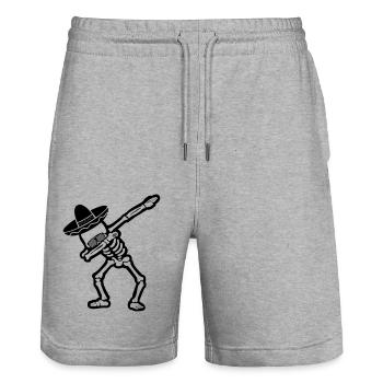 Tamponnage cool du crâne - Short de jogging bio TRAINER Stanley/Stella unisexe - gris chiné - Devant - Nik (191cm) & Marisol (170cm)