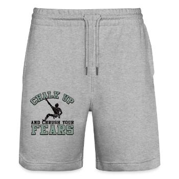 Kreide Und Zerquetsche Deine Ängste Beim Bouldern - Stanley/Stella Unisex Bio Joggingshorts Trainer  - Grau meliert - Vorne - Nik (191cm) & Marisol (170cm)
