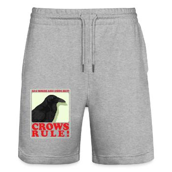 Krähen Raben Vögel Geschenk - Stanley/Stella Unisex Bio Joggingshorts Trainer  - Grau meliert - Vorne - Nik (191cm) & Marisol (170cm)