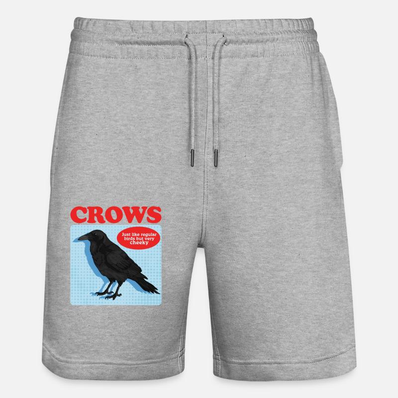 Krähen schwarze Raben Geschenk - Stanley/Stella Unisex Bio Joggingshorts Trainer  - Grau meliert