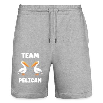 Pelican - Stanley/Stella Trainer Unisex Organic Jogging Shorts - heather grey - Front - Nik (191cm) & Marisol (170cm)