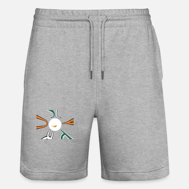 Drapeau chypriote Nicosie - Short de jogging bio TRAINER Stanley/Stella unisexe - gris chiné