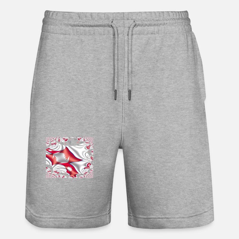 Népal Drapeau Katmandou Harmonie himalayenne - Short de jogging bio TRAINER Stanley/Stella unisexe - gris chiné
