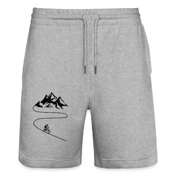 Mountain Bike Sports - Stanley/Stella Trainer Unisex Organic Jogging Shorts - heather grey - Front - Nik (191cm) & Marisol (170cm)
