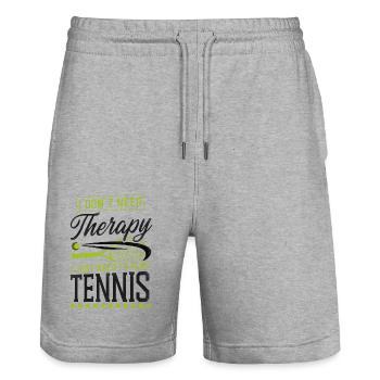 drôle de raquette de joueur de tennis je ne le fais pas - Short de jogging bio TRAINER Stanley/Stella unisexe - gris chiné - Devant - Nik (191cm) & Marisol (170cm)
