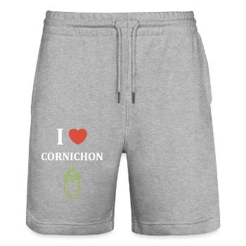 cornichon - Short de jogging bio TRAINER Stanley/Stella unisexe - gris chiné - Devant - Nik (191cm) & Marisol (170cm)