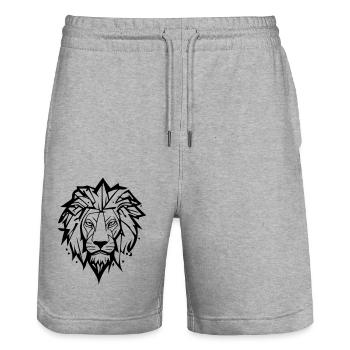 tiger - Stanley/Stella Trainer Unisex Organic Jogging Shorts - heather grey - Front - Nik (191cm) & Marisol (170cm)