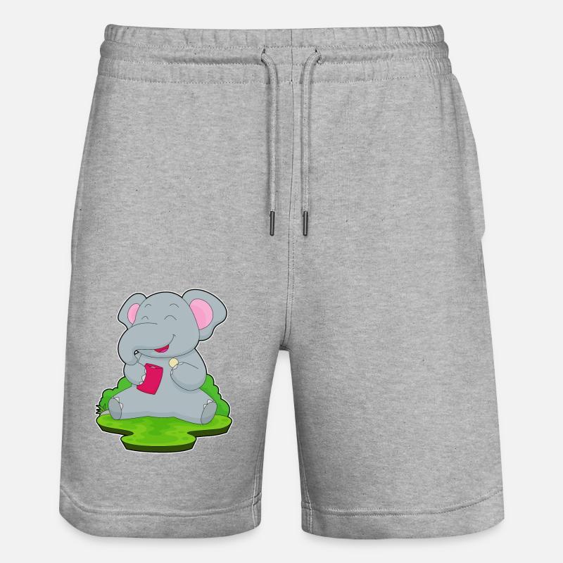 Elephant Chip Bag Chips - Stanley/Stella Trainer Unisex Organic Jogging Shorts - heather grey
