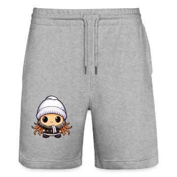 Octopus Winter Animal Baby Comic - Stanley/Stella Trainer Unisex Organic Jogging Shorts - heather grey - Front - Nik (191cm) & Marisol (170cm)