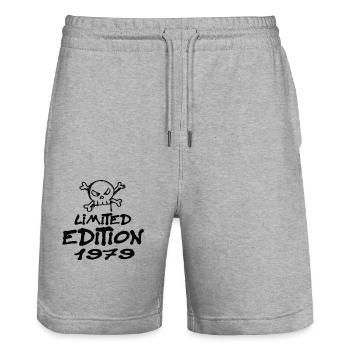 Limited Edition 1979 Geburtstag 1979 Geboren - Stanley/Stella Unisex Bio Joggingshorts Trainer  - Grau meliert - Vorne - Nik (191cm) & Marisol (170cm)