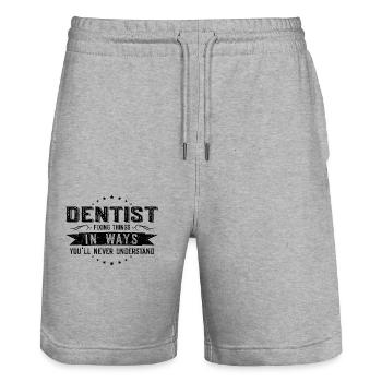 Dentist Colleagues Gift Profession Saying Funny - Stanley/Stella Trainer Unisex Organic Jogging Shorts - heather grey - Front - Nik (191cm) & Marisol (170cm)