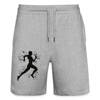 Coureur de relais, Course de relais, Course de relais, Course de relais - Short de jogging bio TRAINER Stanley/Stella unisexe - gris chiné - Devant - Nik (191cm) & Marisol (170cm)
