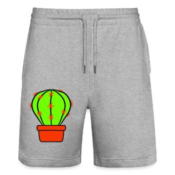 Kaktus Pflanze Stachelig Stacheln Wüsten Kakteen - Stanley/Stella Unisex Bio Joggingshorts Trainer  - Grau meliert - Vorne - Nik (191cm) & Marisol (170cm)