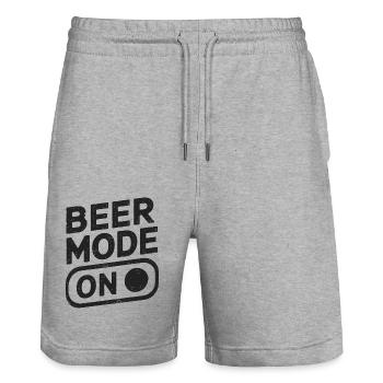 Beer Mode On Bierspruch Trinkspruch - Stanley/Stella Unisex Bio Joggingshorts Trainer  - Grau meliert - Vorne - Nik (191cm) & Marisol (170cm)