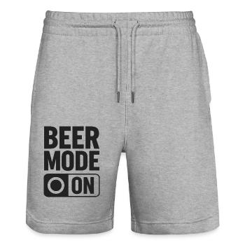Beer Mode On Bierspruch Trinkspruch - Stanley/Stella Unisex Bio Joggingshorts Trainer  - Grau meliert - Vorne - Nik (191cm) & Marisol (170cm)