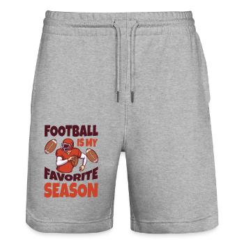 Footballeur Ma saison préférée Football - Short de jogging bio TRAINER Stanley/Stella unisexe - gris chiné - Devant - Nik (191cm) & Marisol (170cm)
