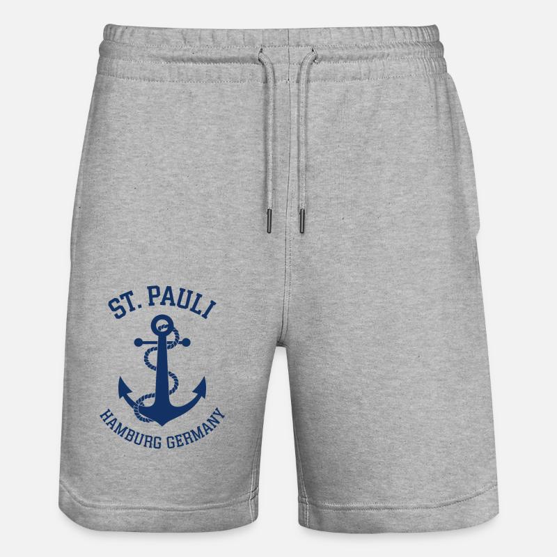 St. Pauli Hamburg Anker Reeperbahn - Short de jogging bio TRAINER Stanley/Stella unisexe - gris chiné