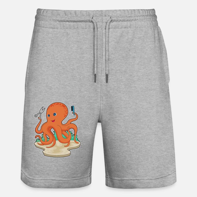 Octopus Coiffeur Ciseaux - Short de jogging bio TRAINER Stanley/Stella unisexe - gris chiné