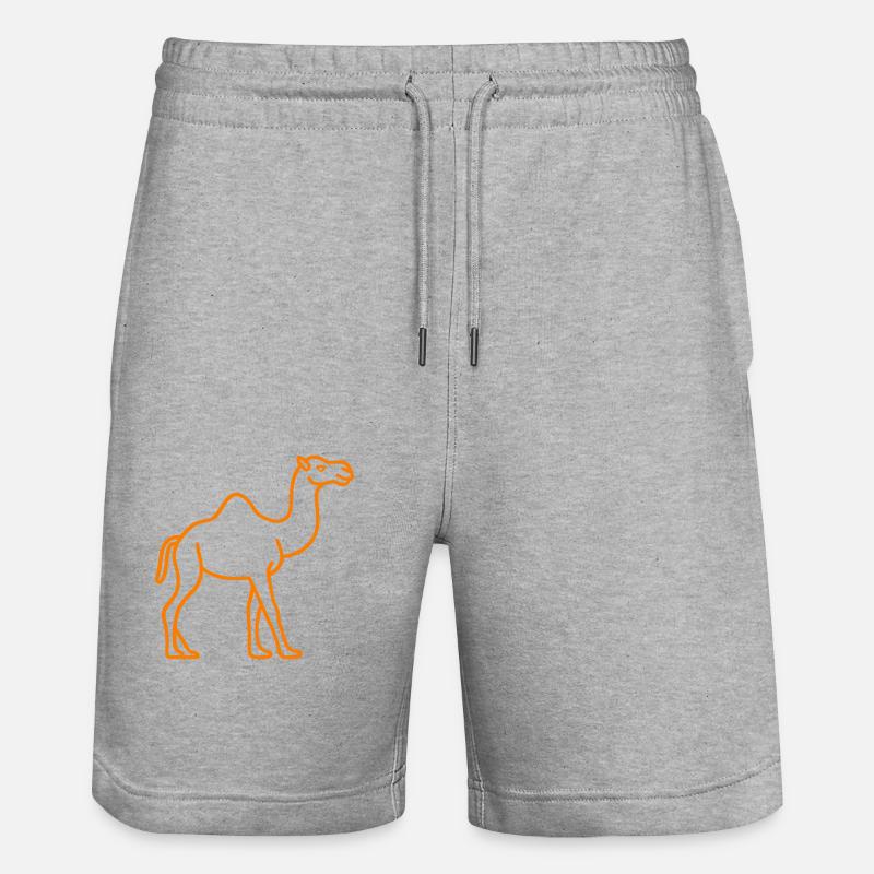 Dromedar - Stanley/Stella Unisex Bio Joggingshorts Trainer  - Grau meliert