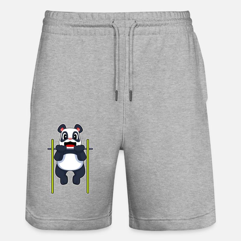 Panda Bodybuilder Tractions Musculation - Short de jogging bio TRAINER Stanley/Stella unisexe - gris chiné