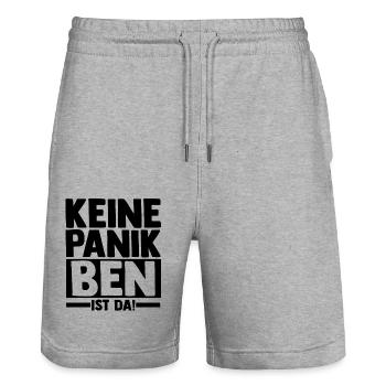 Vorname Ben - Stanley/Stella Unisex Bio Joggingshorts Trainer  - Grau meliert - Vorne - Nik (191cm) & Marisol (170cm)