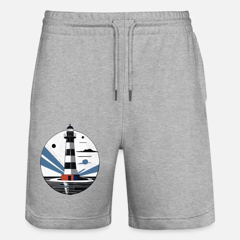 Leuchtturm, Küste, Meer - Stanley/Stella Unisex Bio Joggingshorts Trainer - Grau meliert