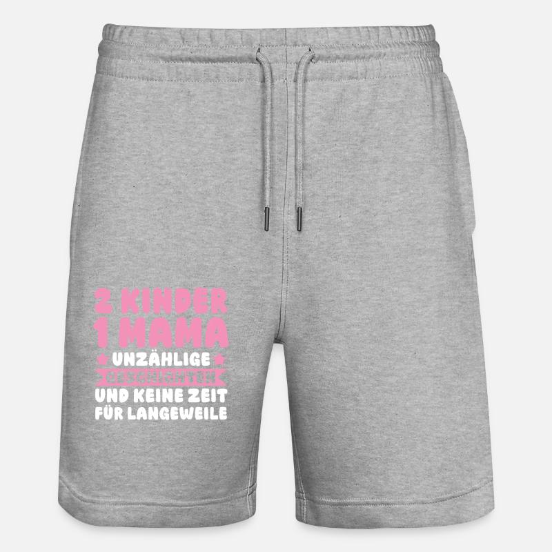 Maman de 2 enfants - Short de jogging bio TRAINER Stanley/Stella unisexe - gris chiné