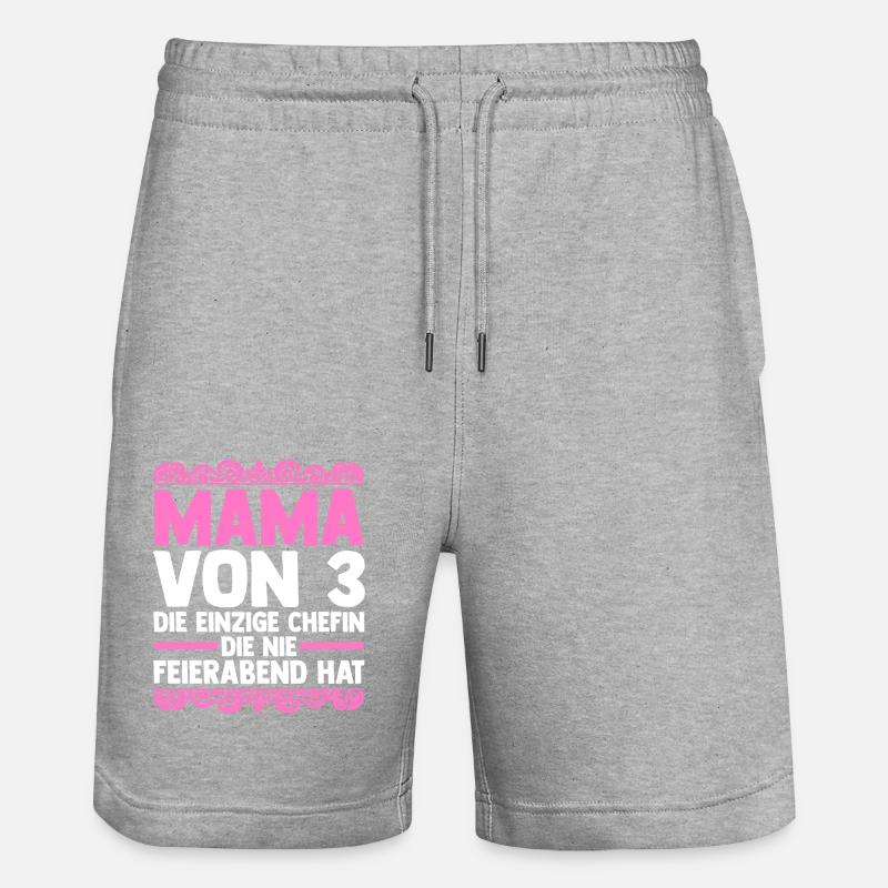 Maman de 3 enfants - Short de jogging bio TRAINER Stanley/Stella unisexe - gris chiné