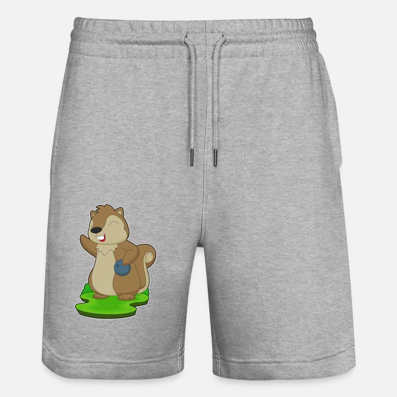 Eichhörnchen Bowling Bowlingkugel - Stanley/Stella Unisex Bio Joggingshorts Trainer  - Grau meliert