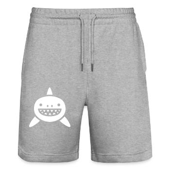 Requin - Short de jogging bio TRAINER Stanley/Stella unisexe - gris chiné - Devant - Nik (191cm) & Marisol (170cm)