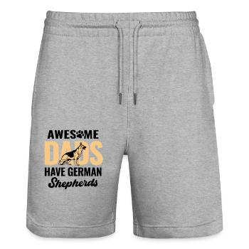Awesome Dads Have German Shepherds Dog Lover Germa - Stanley/Stella Trainer Unisex Organic Jogging Shorts - heather grey - Front - Nik (191cm) & Marisol (170cm)